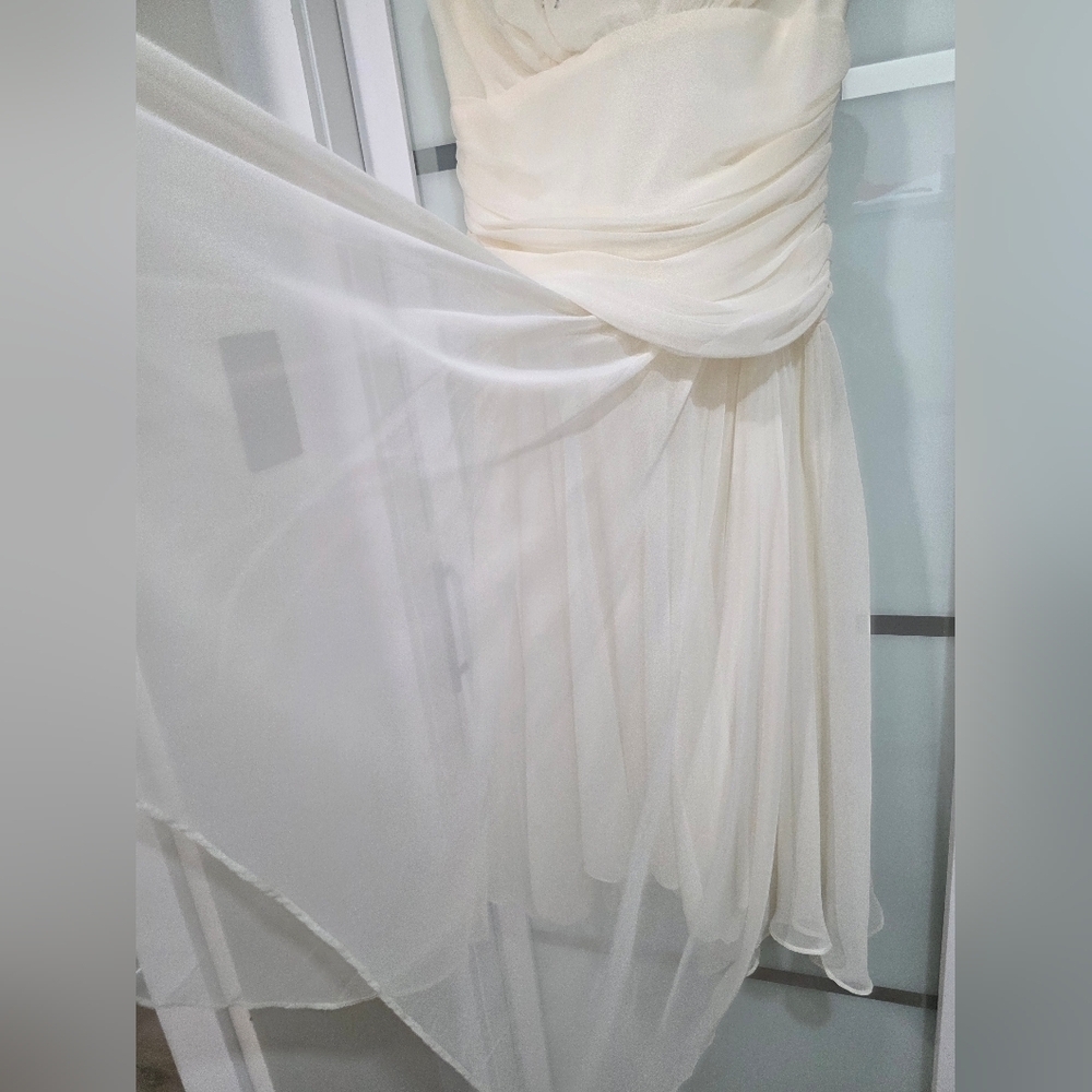 Algo Boutique 🌟 Vintage-Inspired Cream Chiffon Midi Embellished Dress - Picture 8 of 16